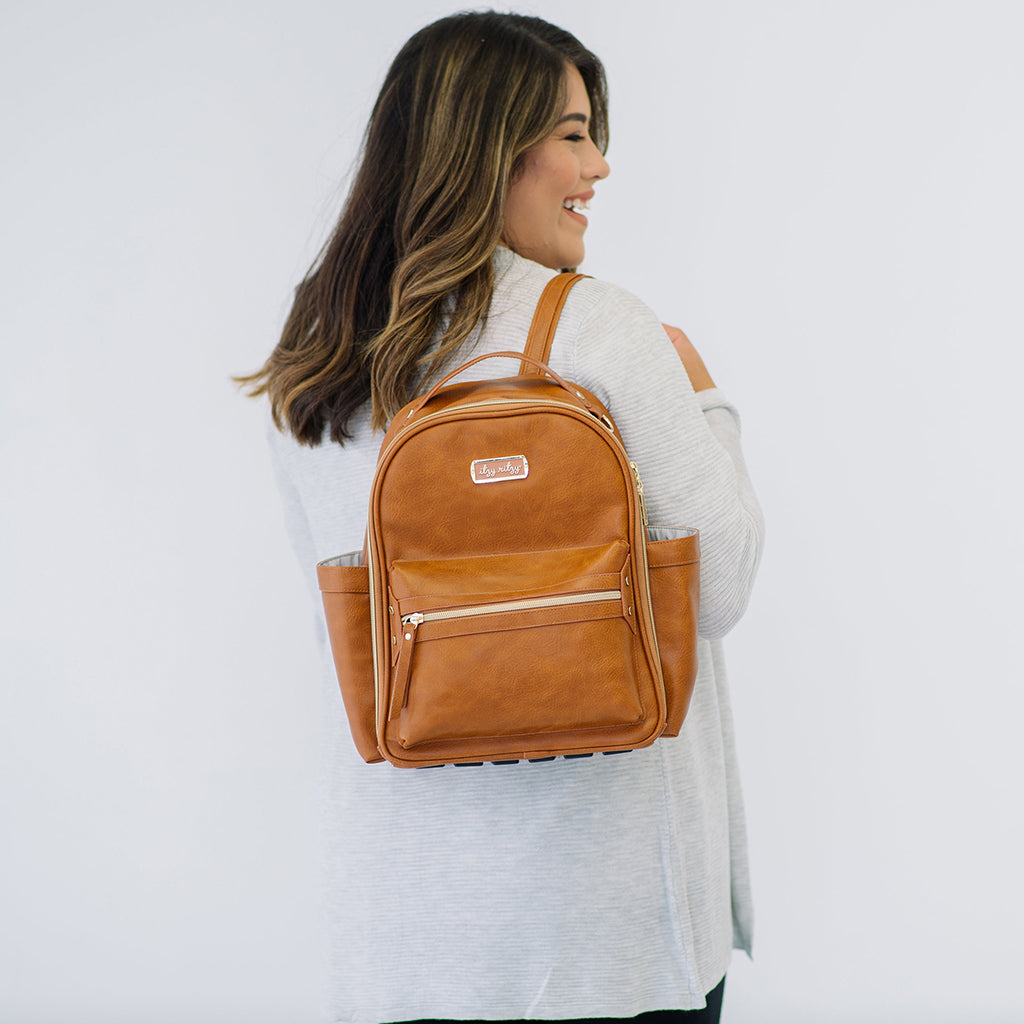 Itzy Mini Diaper Bag Backpack - Cognac