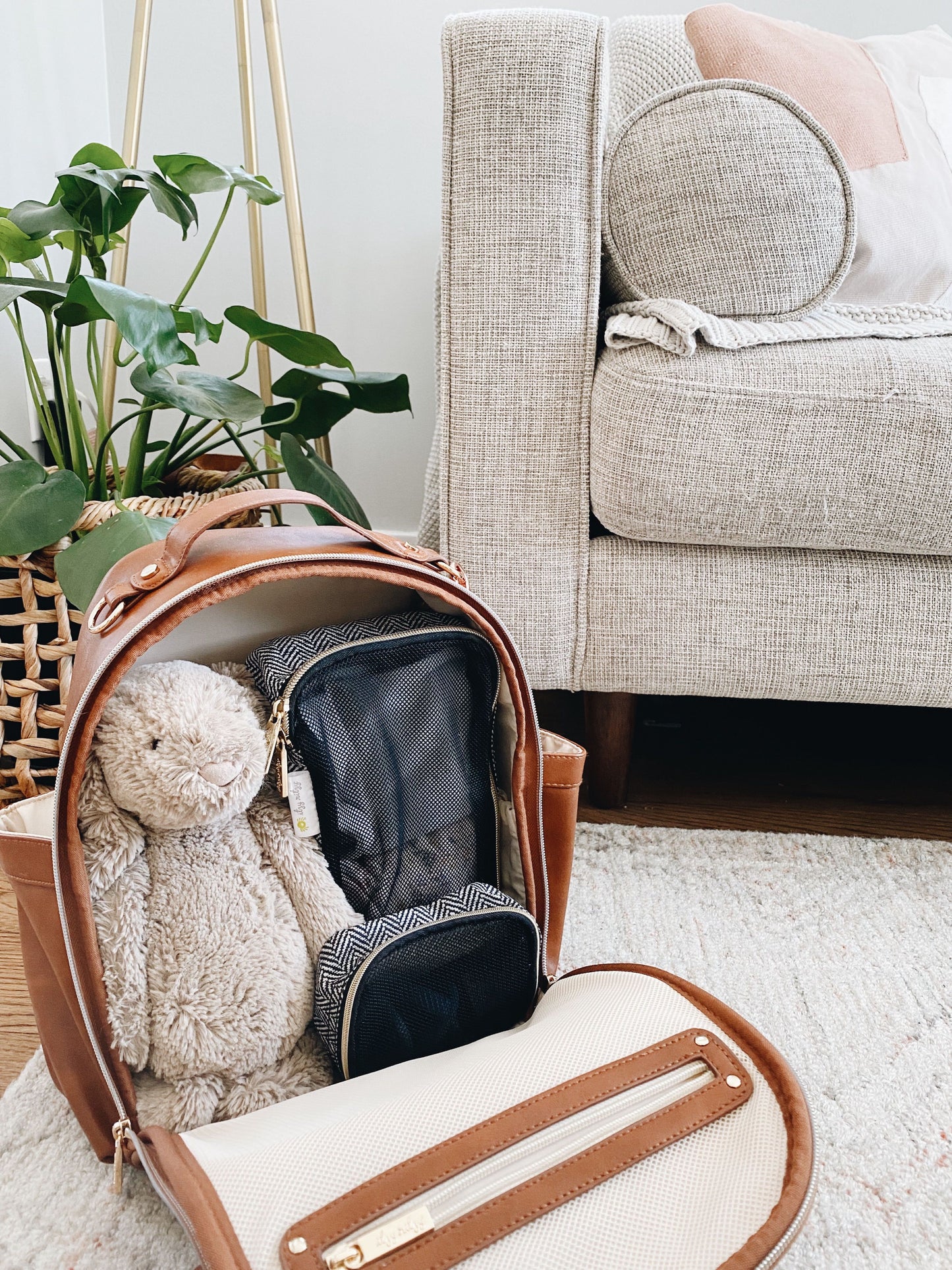 Itzy Mini Diaper Bag Backpack - Cognac