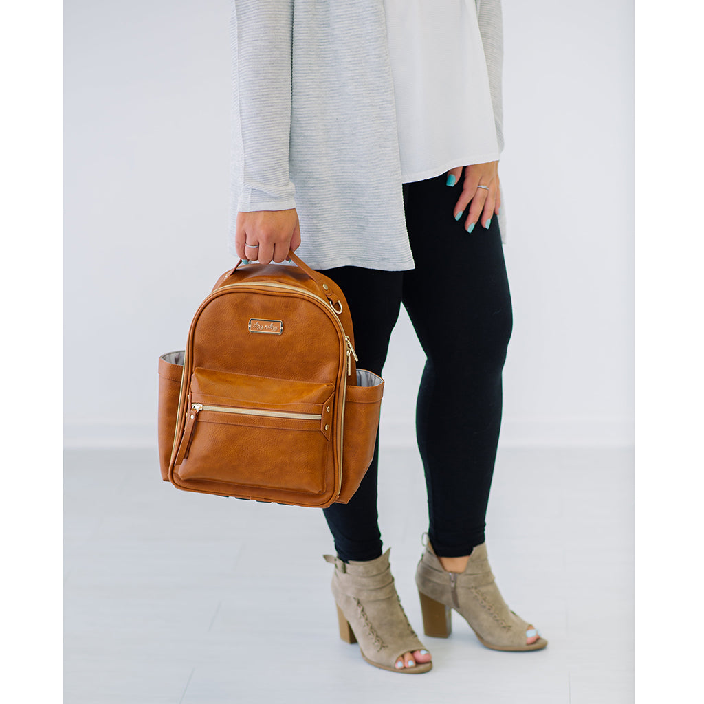 Itzy Mini Diaper Bag Backpack - Cognac