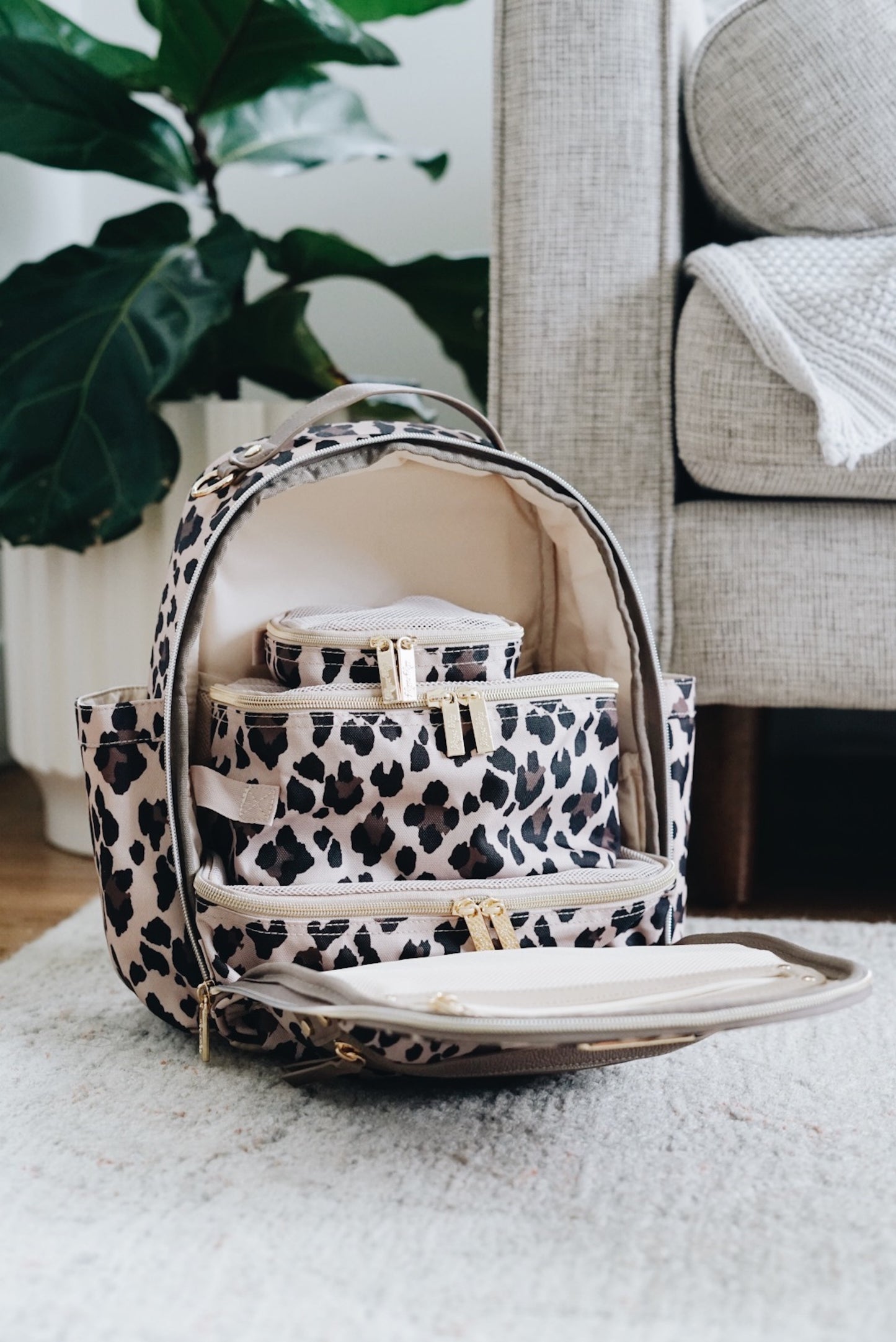 Leopard Travel Diaper Bag Packing Cubes