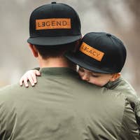 Daddy and Me Leather Patch Legend and Legacy Flat Bill Hats