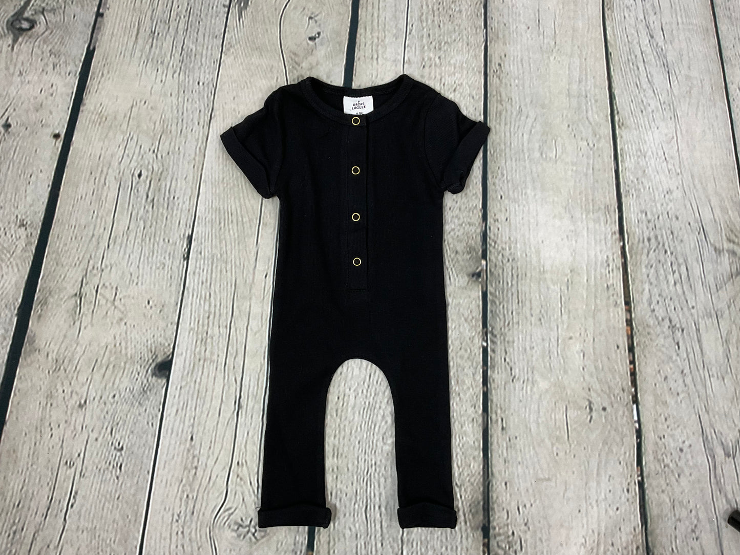 Ribbed Henley Romper