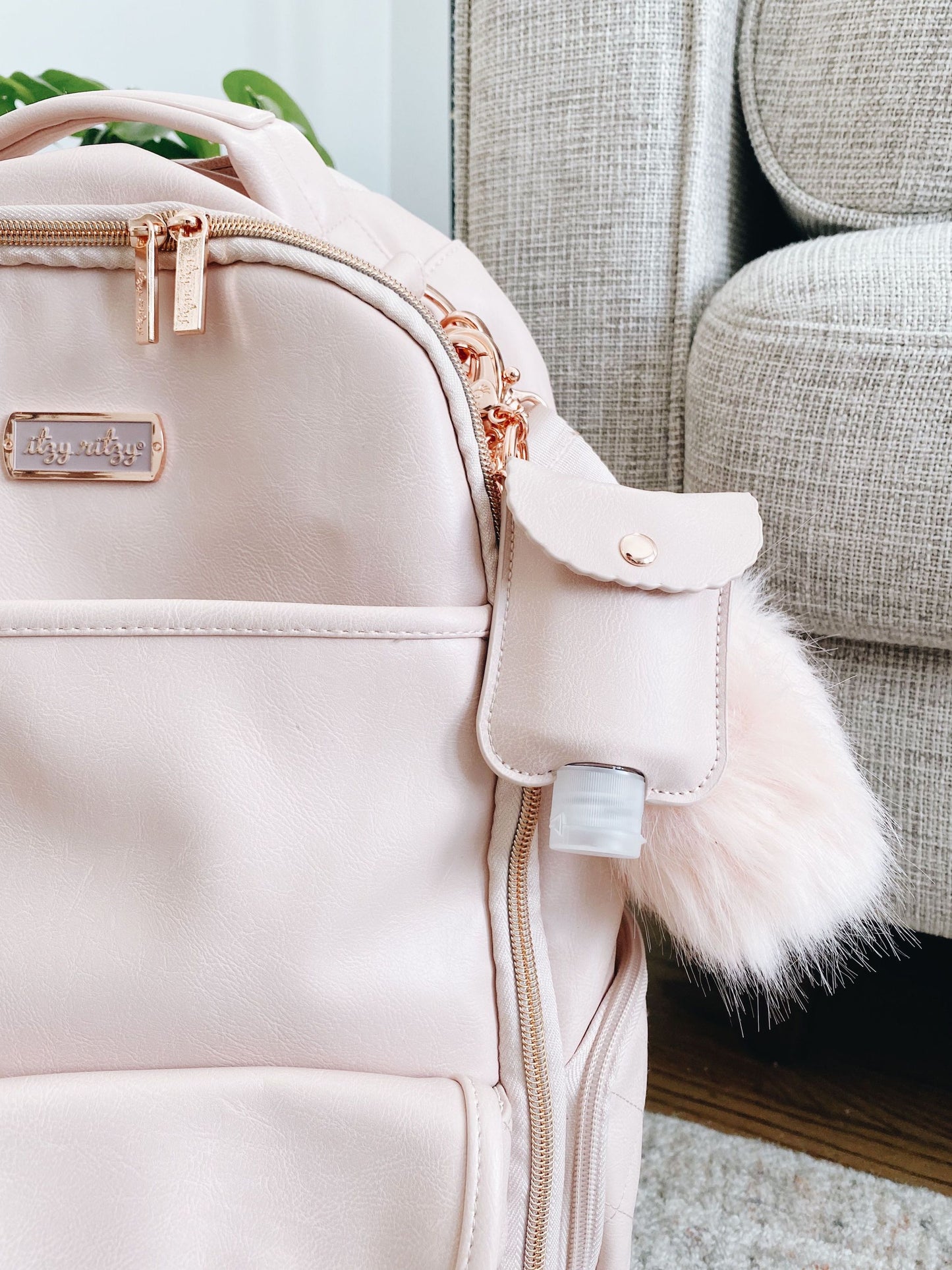 Blush Hand Sanitizer Charm Keychain